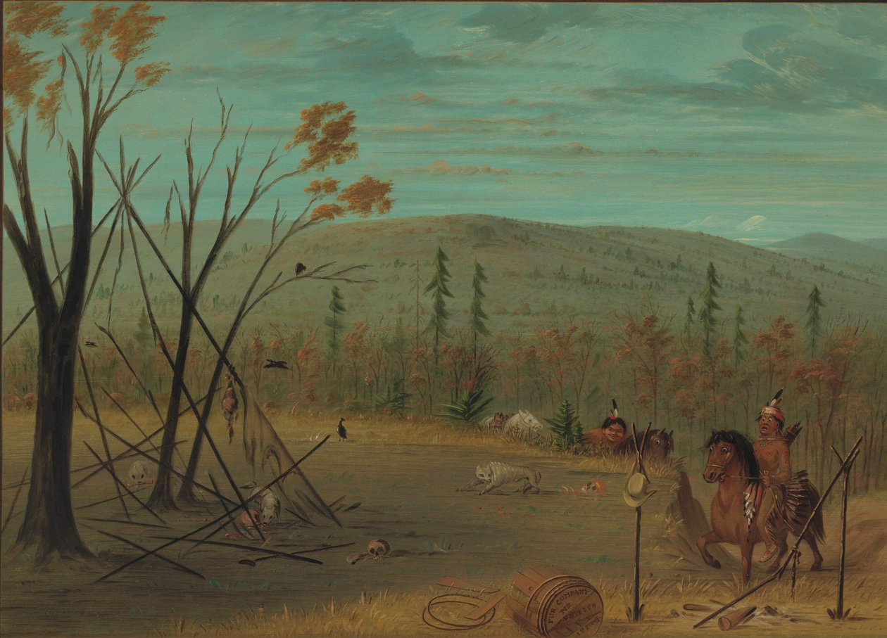 Cheyenne Kardeşler Düşüş Avlarından Dönerken, 18611869. by George Catlin
