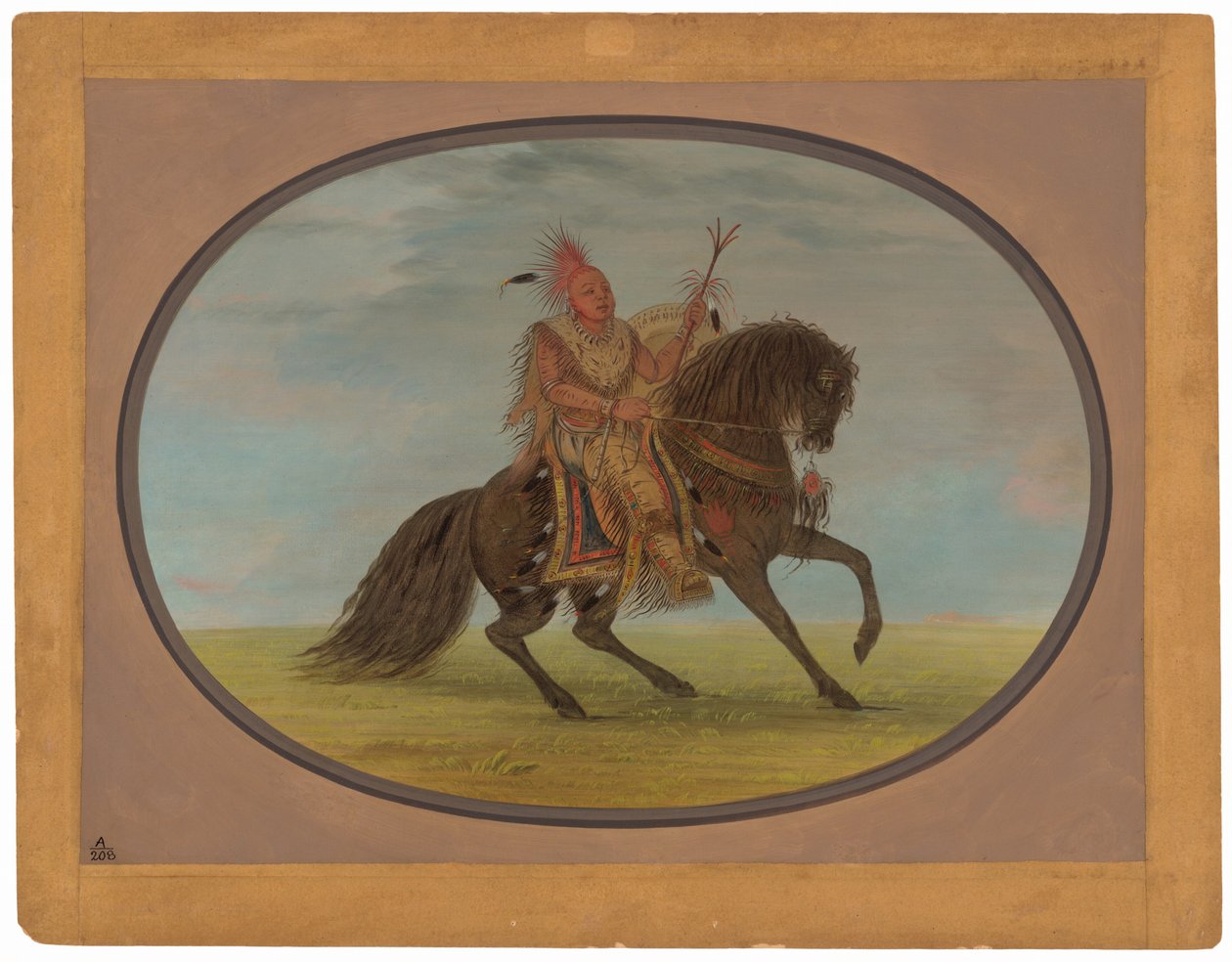 Güzel Bir At Üzerinde Koşan Tilki - Saukie by George Catlin