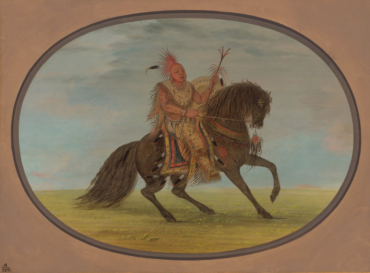 Güzel Bir At Üzerinde Koşan Tilki - Saukie, 18611869. by George Catlin