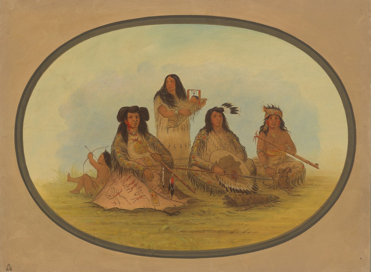 Birkaç Kızılderili ile Sioux Şefi, 18611869. by George Catlin
