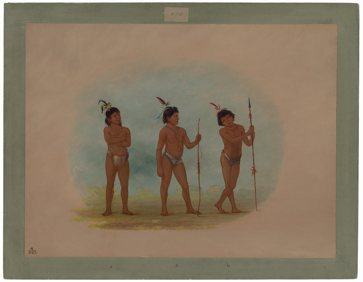 Üç Auca Çocuk by George Catlin