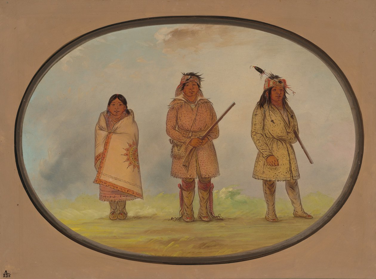 Üç Delaware Kızılderilisi, 18611869. by George Catlin