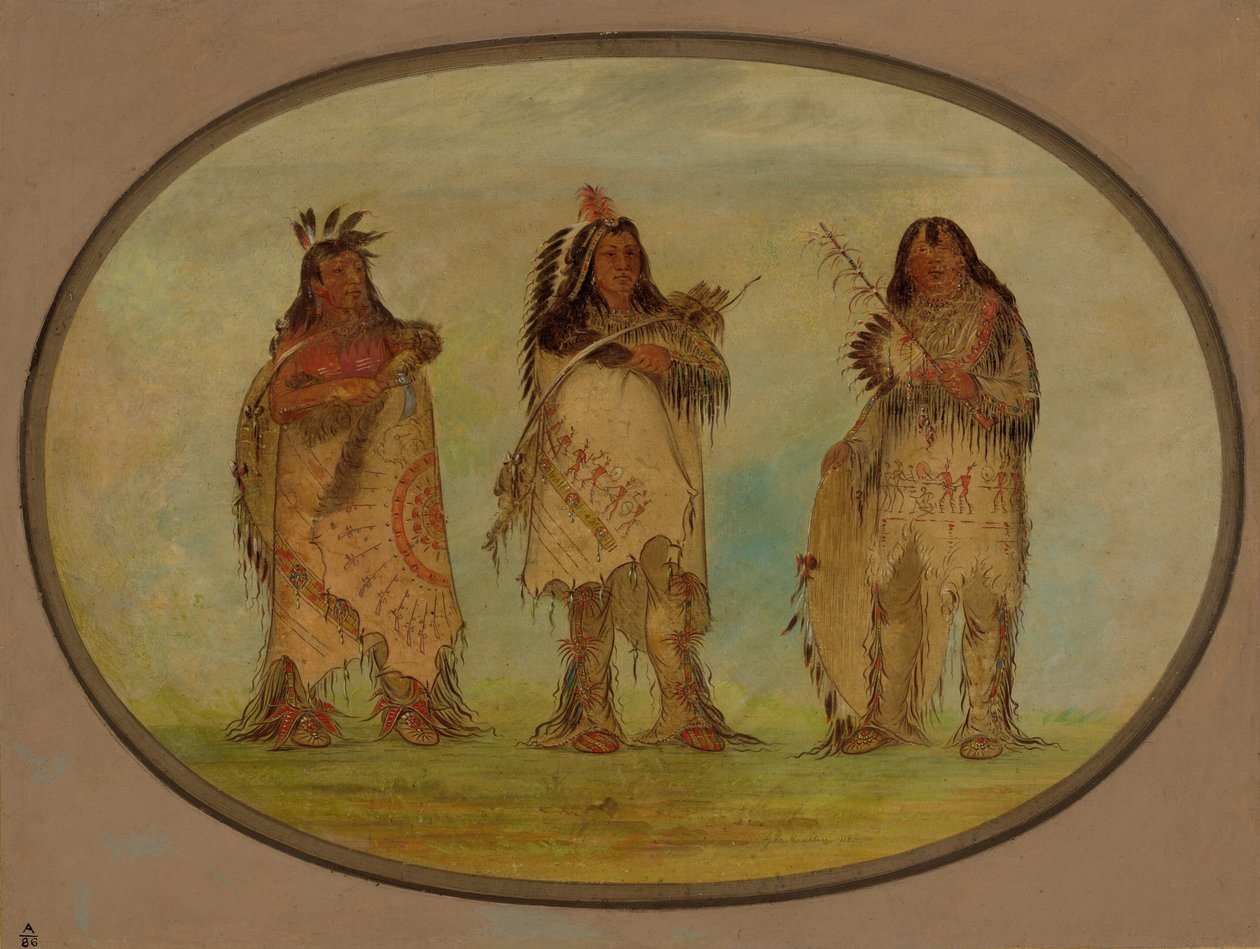 Sioux Kabilesinin Üç Seçkin Savaşçısı, 1861. by George Catlin