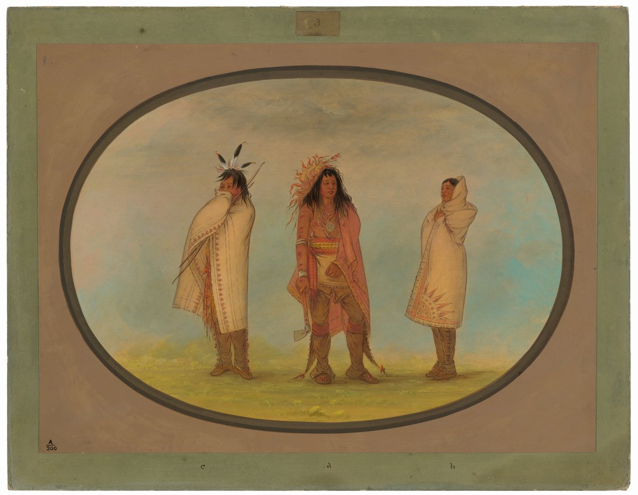 Üç Iroquois Kızılderili by George Catlin