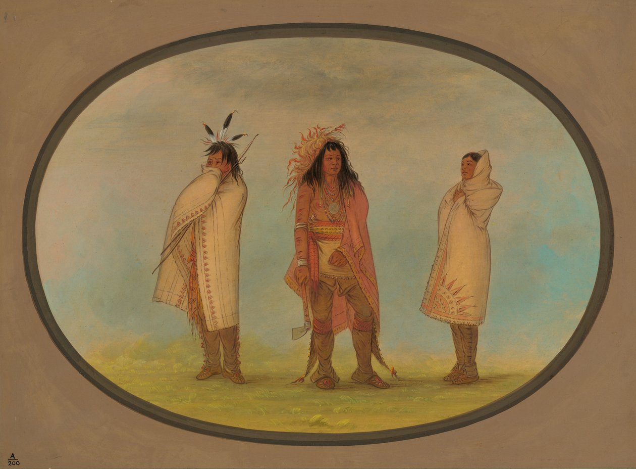 Üç Iroquois Kızılderilisi, 18611869. by George Catlin