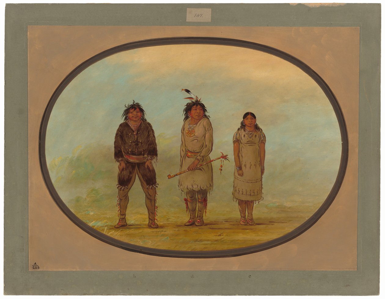 Üç Selish Kızılderili by George Catlin
