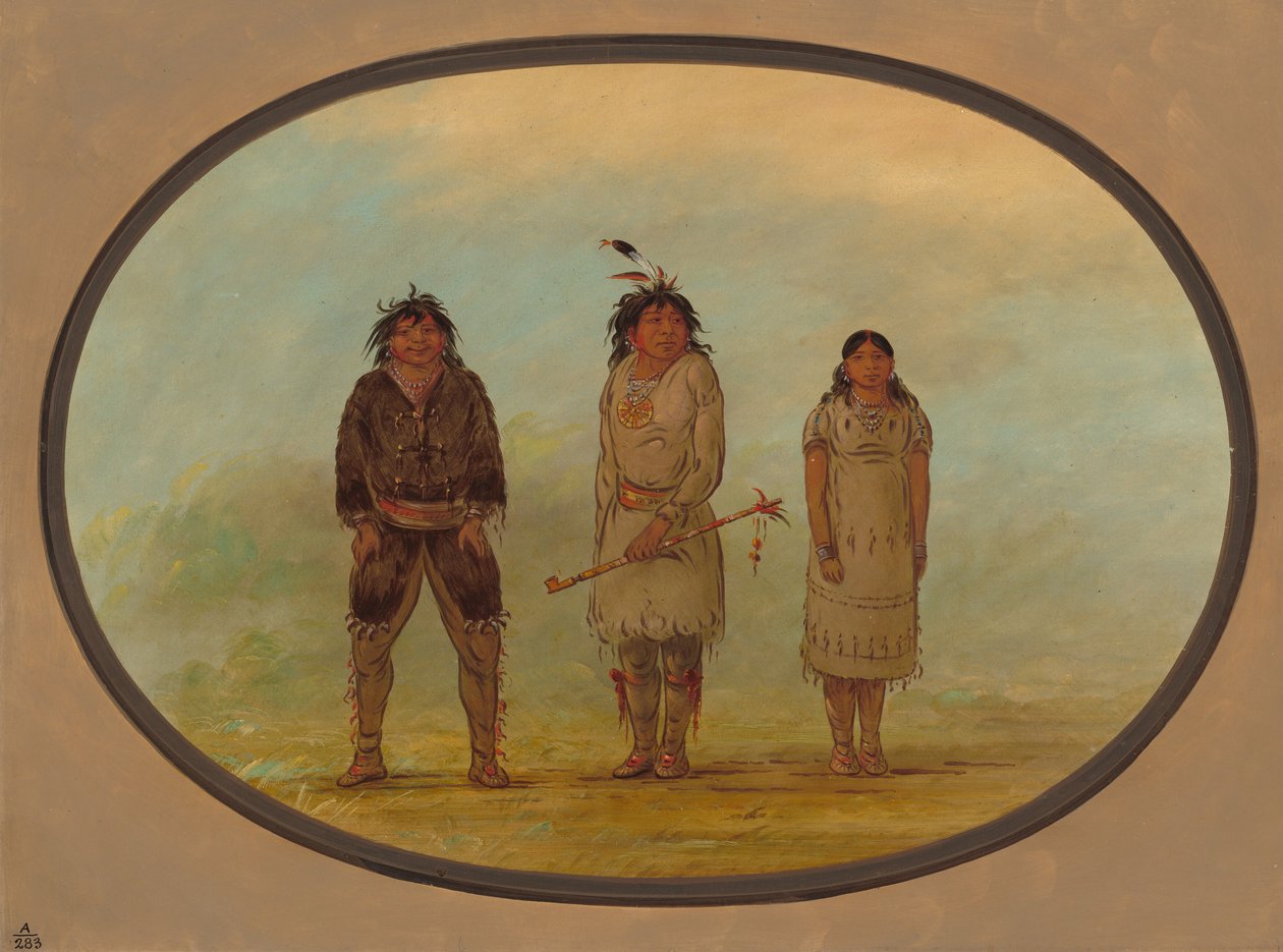 Üç Selish Kızılderili, 18551869. by George Catlin