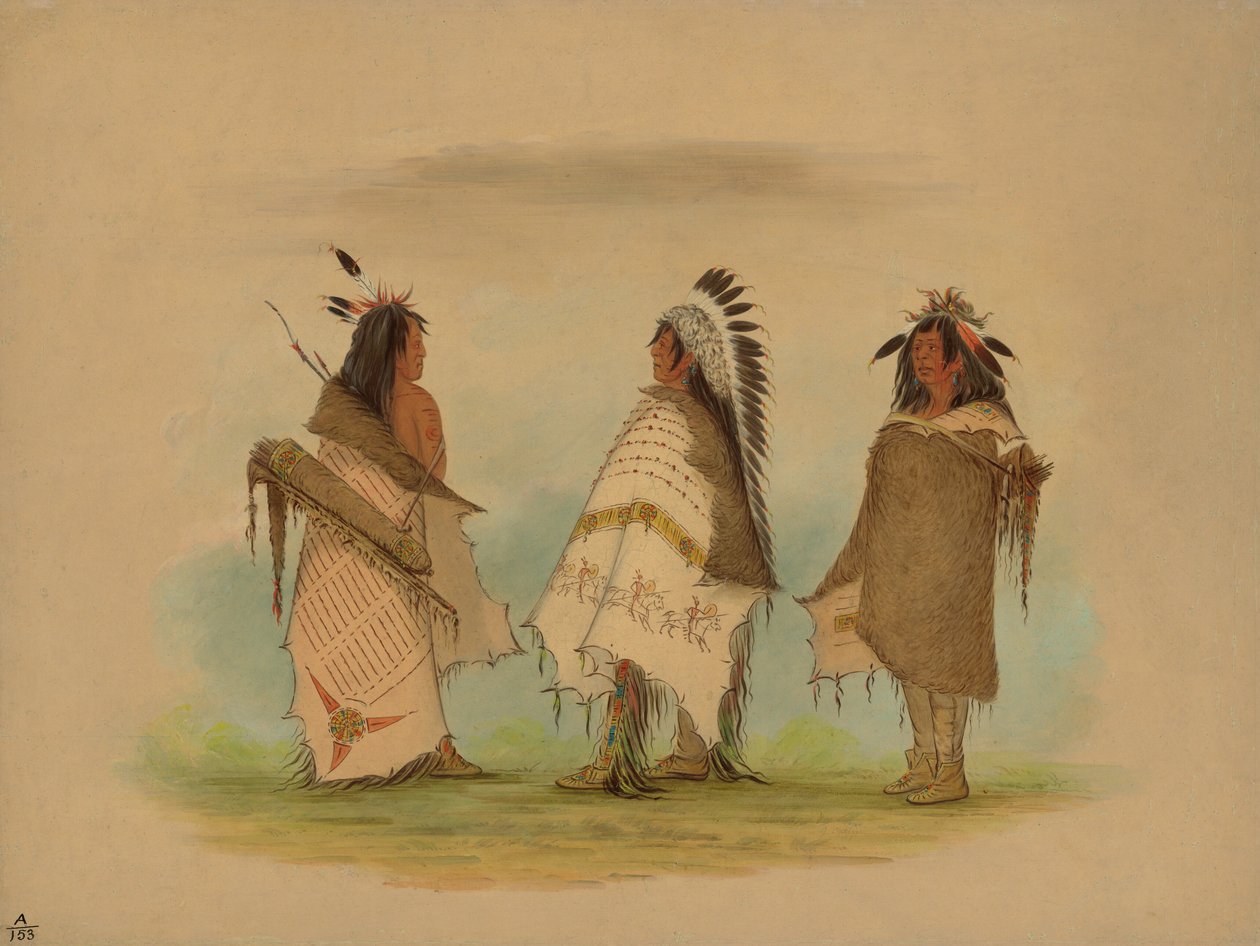 Üç Shoshonee Savaşçısı, 1861. by George Catlin