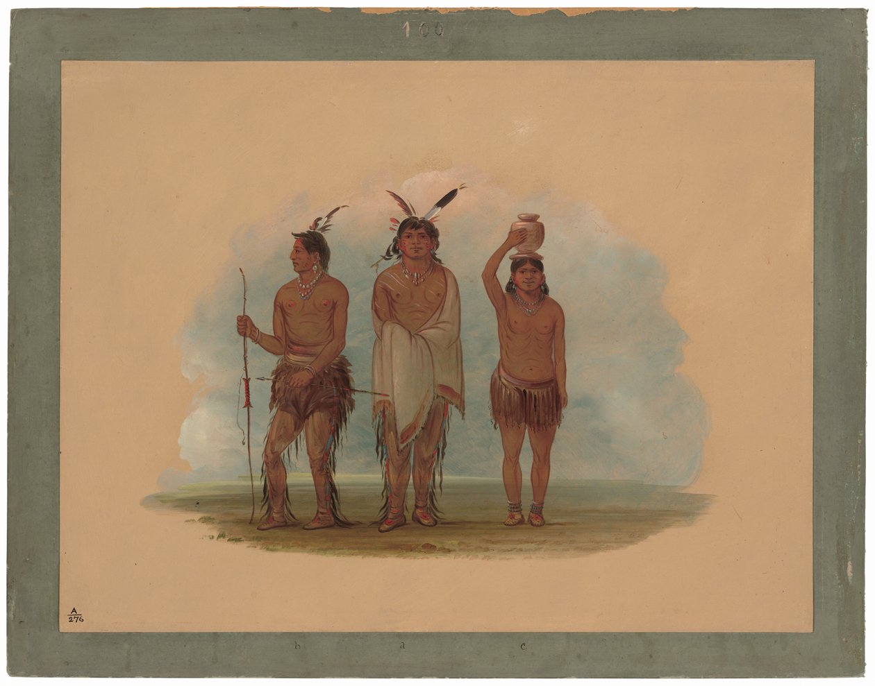 Üç Walla Walla Kızılderili by George Catlin