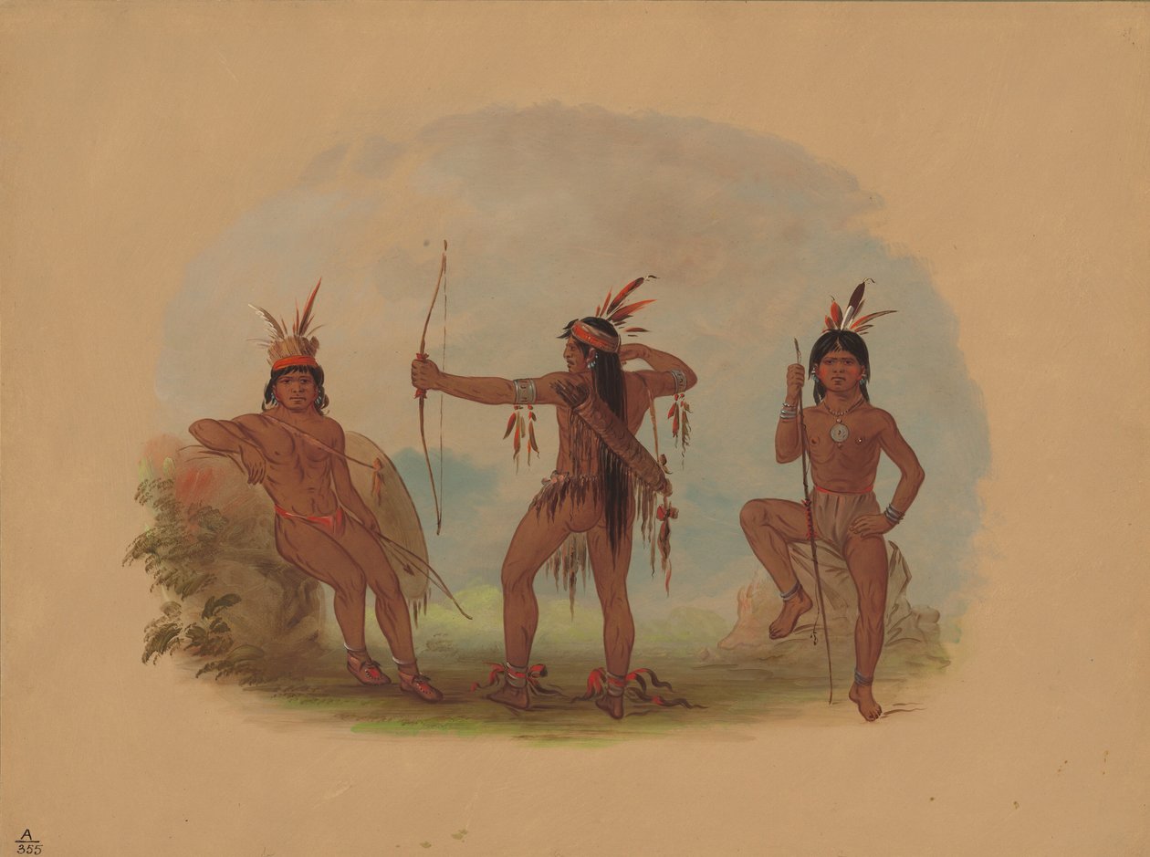 Üç Woyaway Kızılderilisi, 18541869. by George Catlin