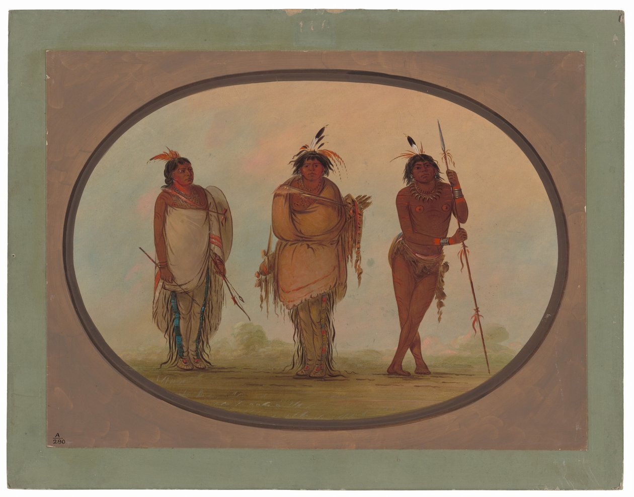 Üç Yumaya Kızılderili by George Catlin