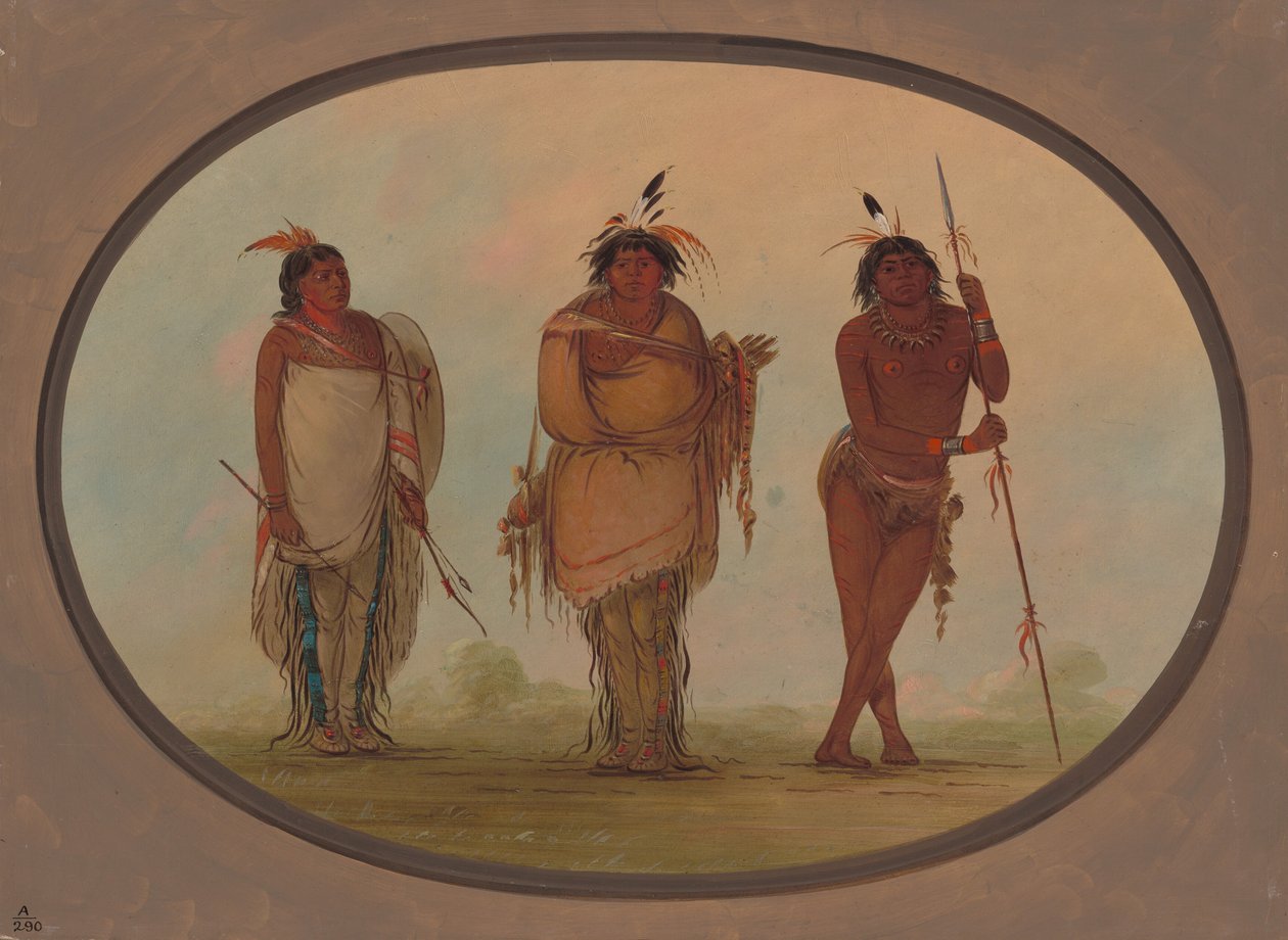 Üç Yumaya Kızılderilisi, 18551869. by George Catlin