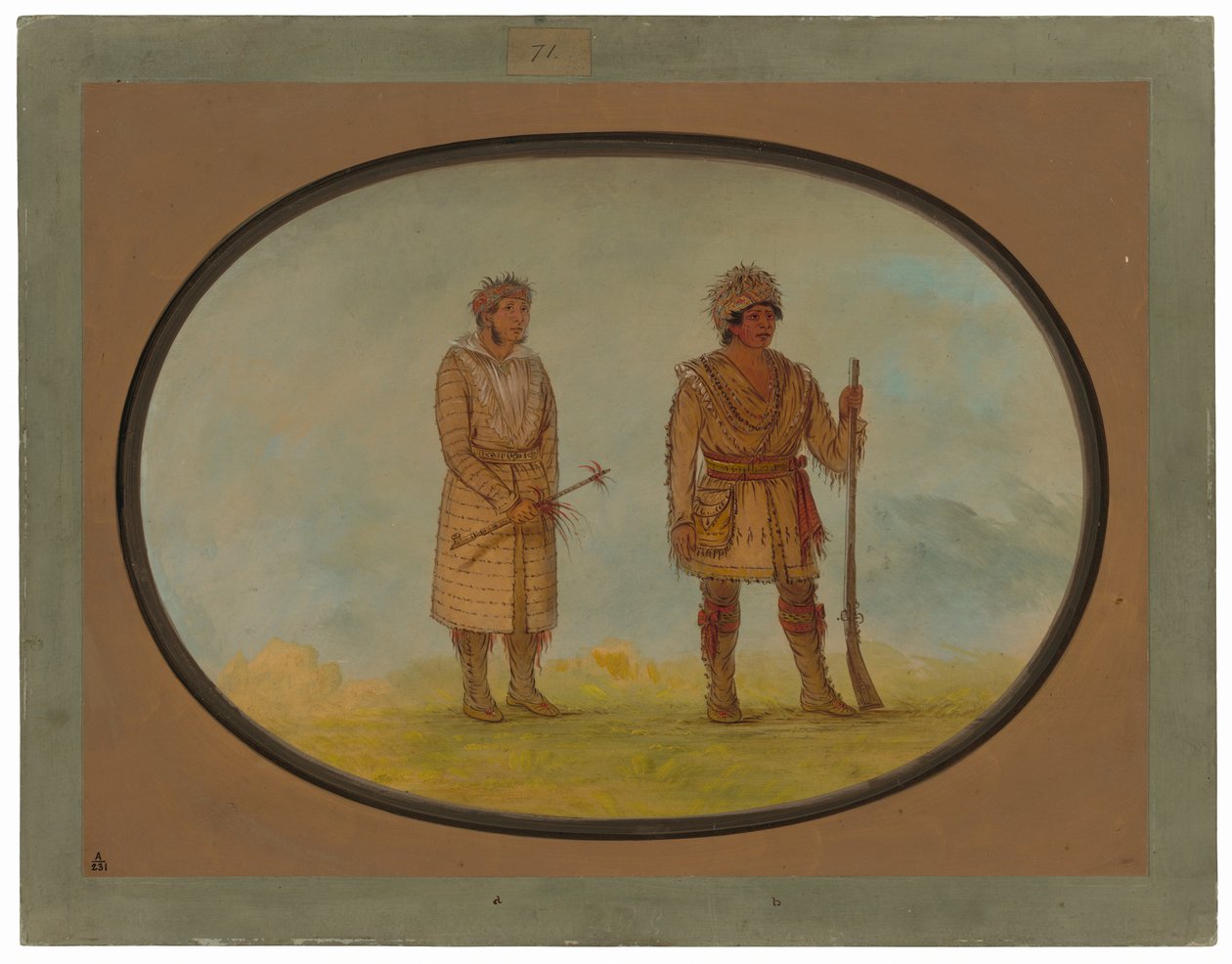 İki Cherokee Şefi by George Catlin