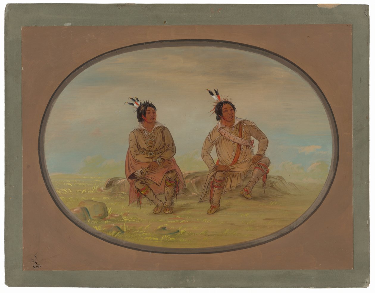 İki Choctaw Kızılderili by George Catlin