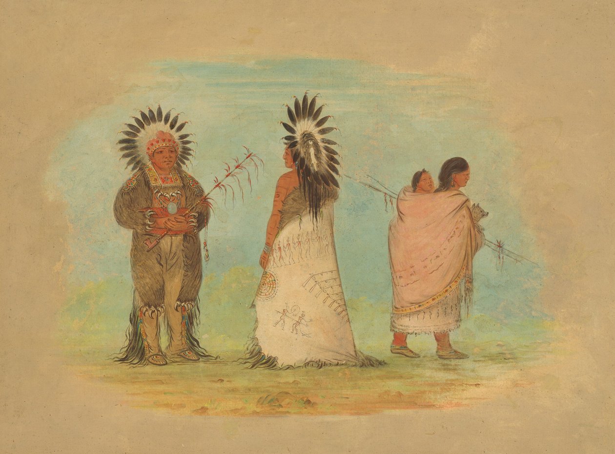 İki Ottoe Chiefs ve Bir Kadın, 18611869. by George Catlin