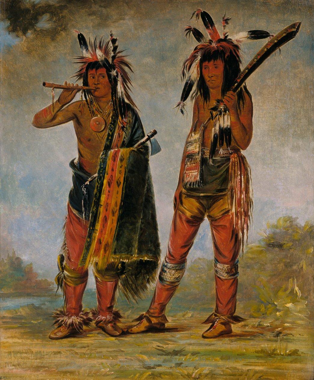 İki Genç Adam, 1835 veya 1836. by George Catlin