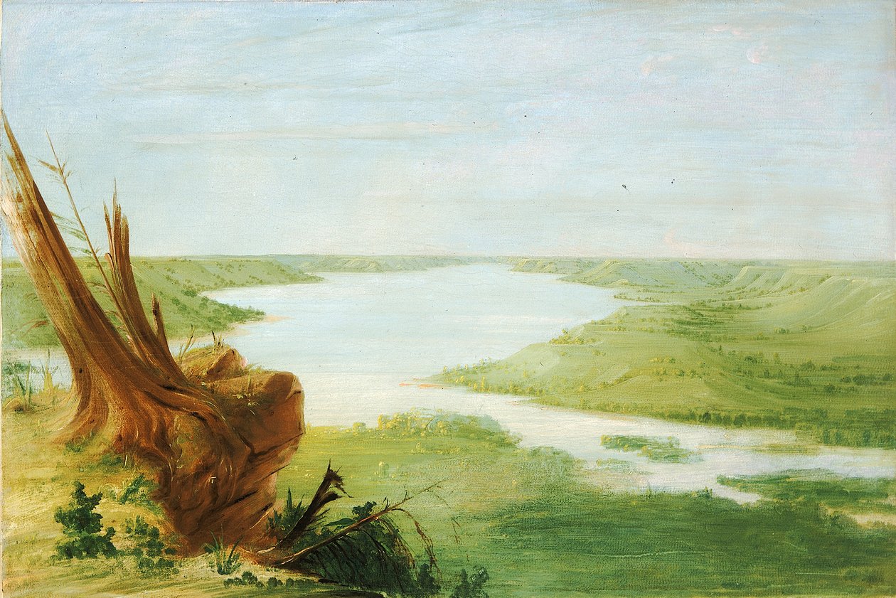 St. Croix Gölü'nden görünüm, Yukarı Mississippi, 1835-1836. by George Catlin