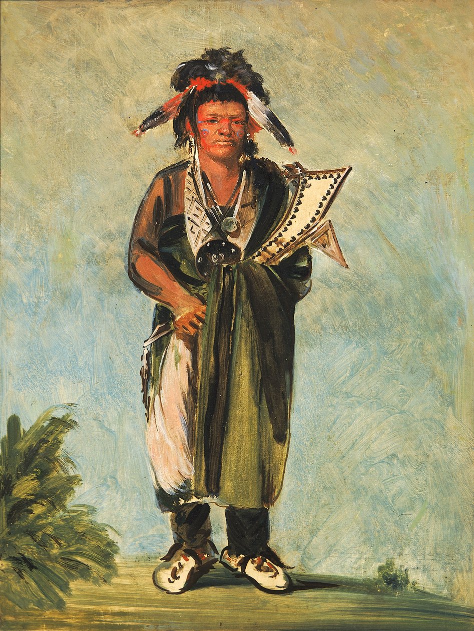 Wah-kón-ze-kaw, Yılan, 1828. by George Catlin