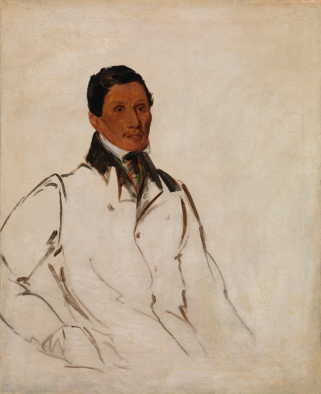 Waun-naw-con, Yemek John W. Quinney, Misyoner Vaiz, 1836. by George Catlin