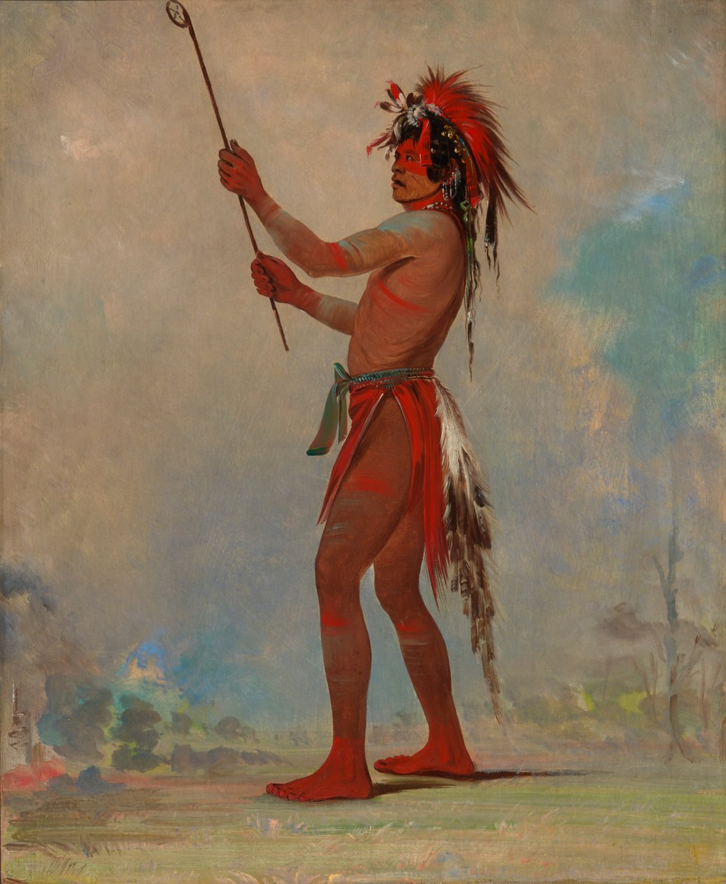 We-chúsh-ta-dóo-ta, Red Man, Seçkin Bir Top Oyuncusu, 1835. by George Catlin