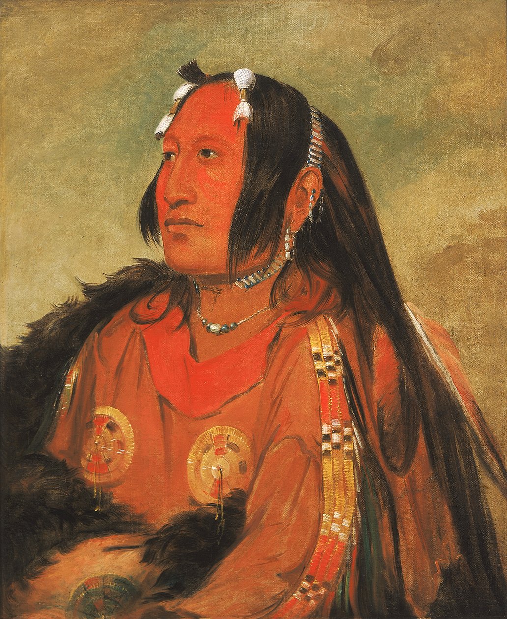 Wi-jún-jon, Güvercin Yumurtası Işık, Seçkin Bir Genç Savaşçı, 1831. by George Catlin