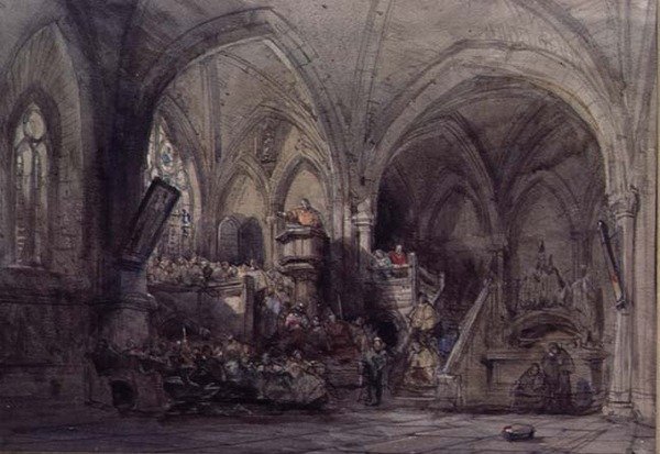 Bir Kilisenin İçi, İspanya by George Cattermole