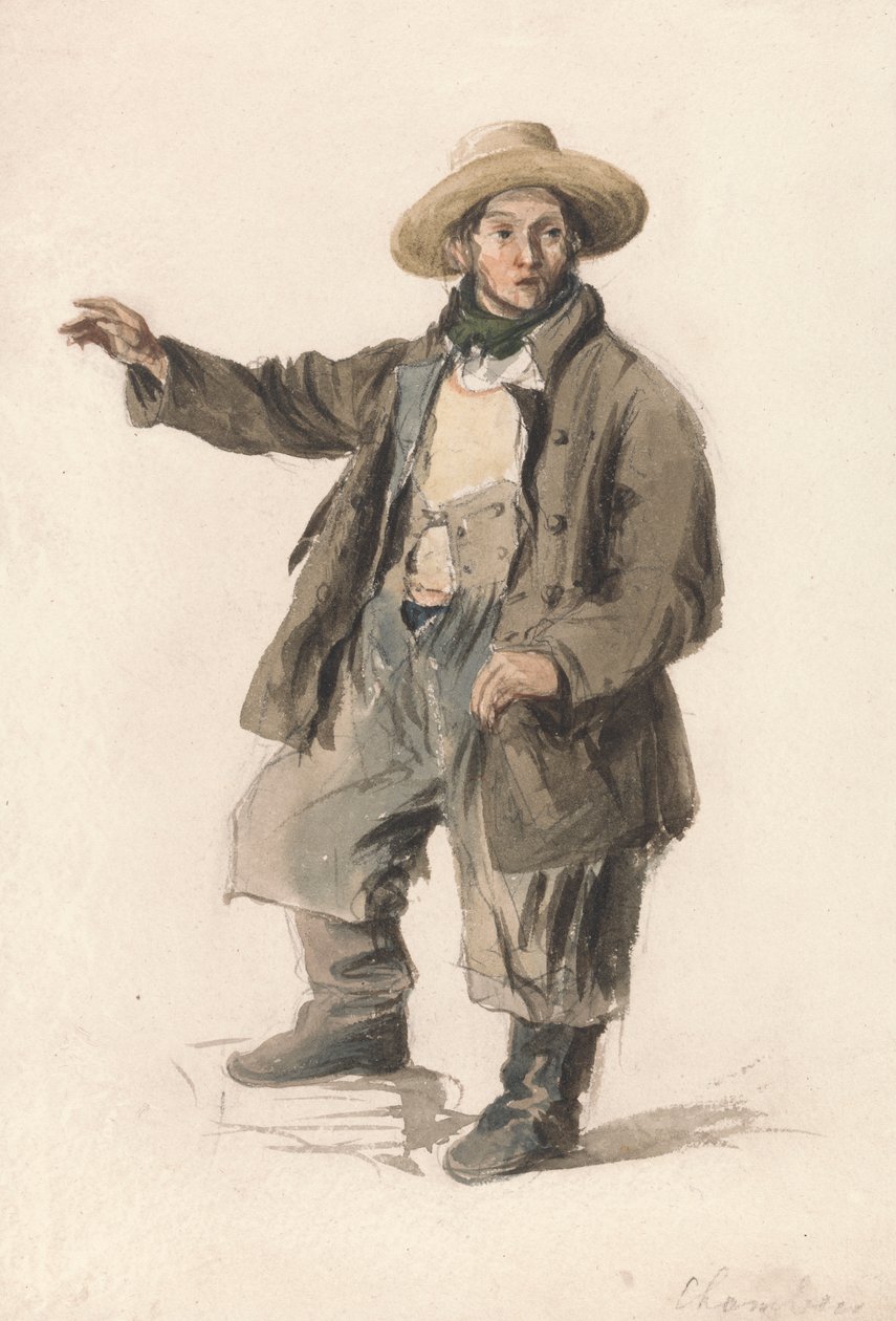 Hasır Şapkalı Balık Kapıcısı by George Chambers