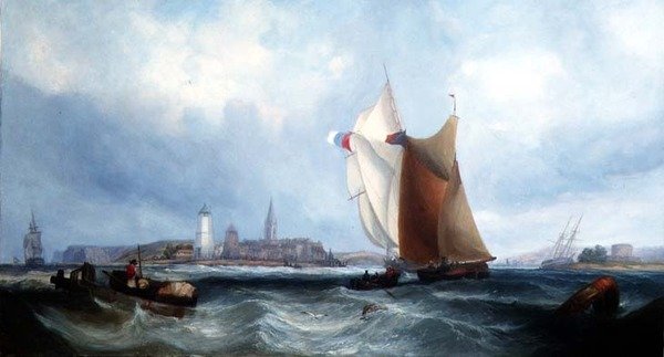 Fransız Sahili açıklarında nakliye by George Chambers