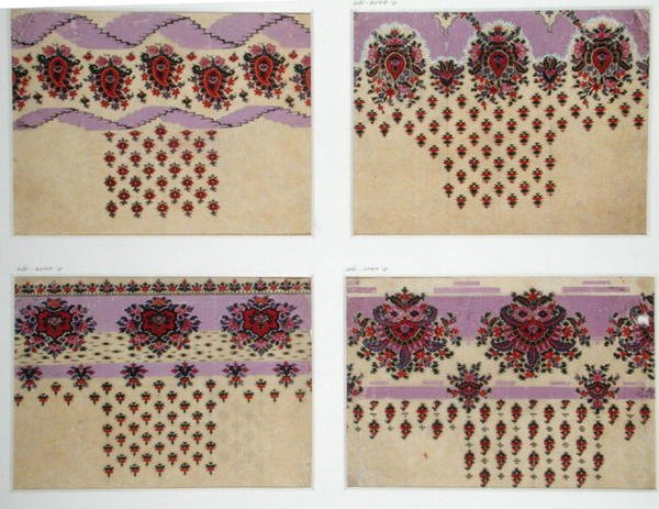 Paisley Şallar için Kumaş Tasarımları, c.1871 (kağıt üzerine guaj) by George Charles Haite