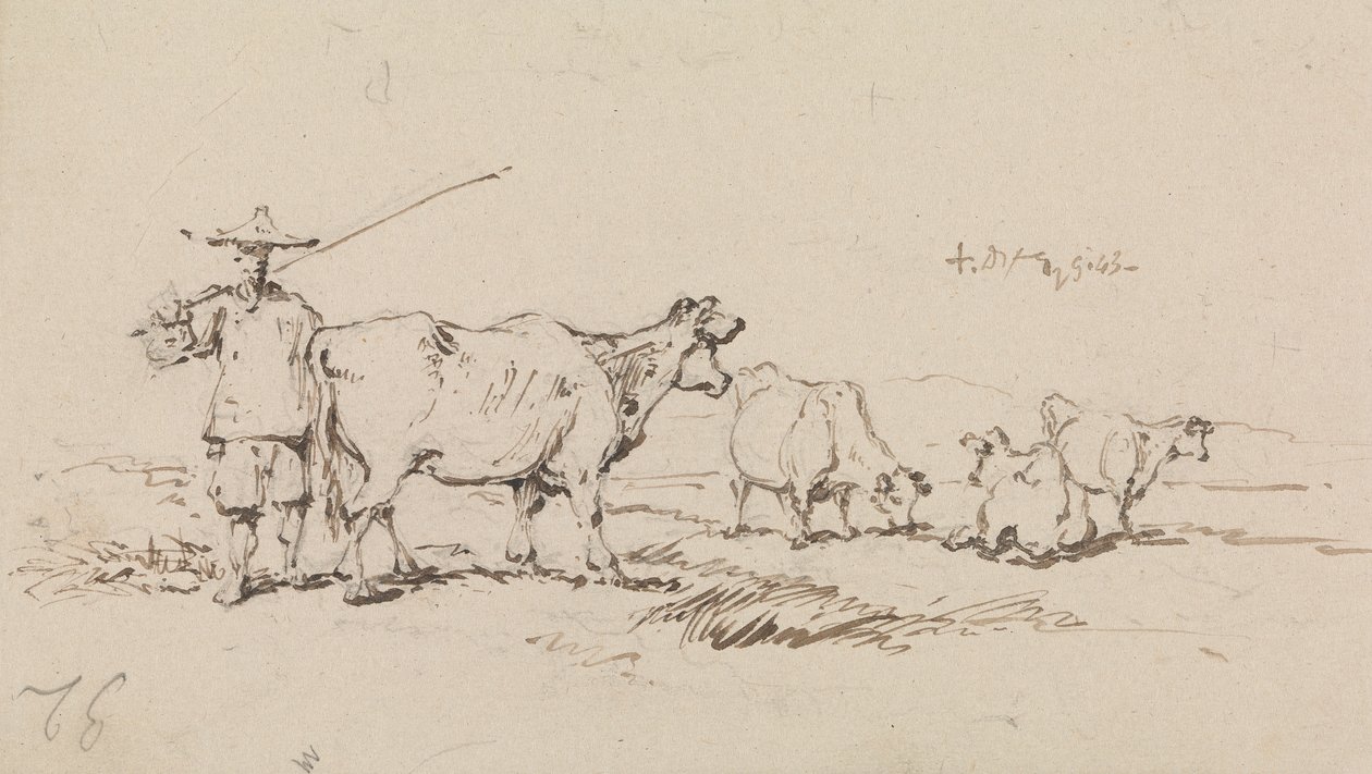 Sığırlı Bir Köylü by George Chinnery