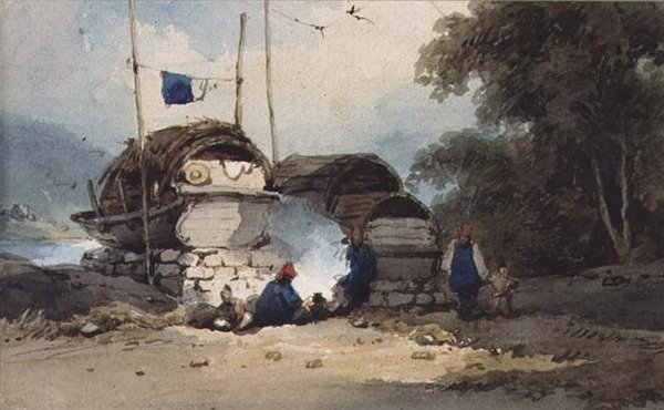 Nehir Kenarı Kampı, Çin by George Chinnery