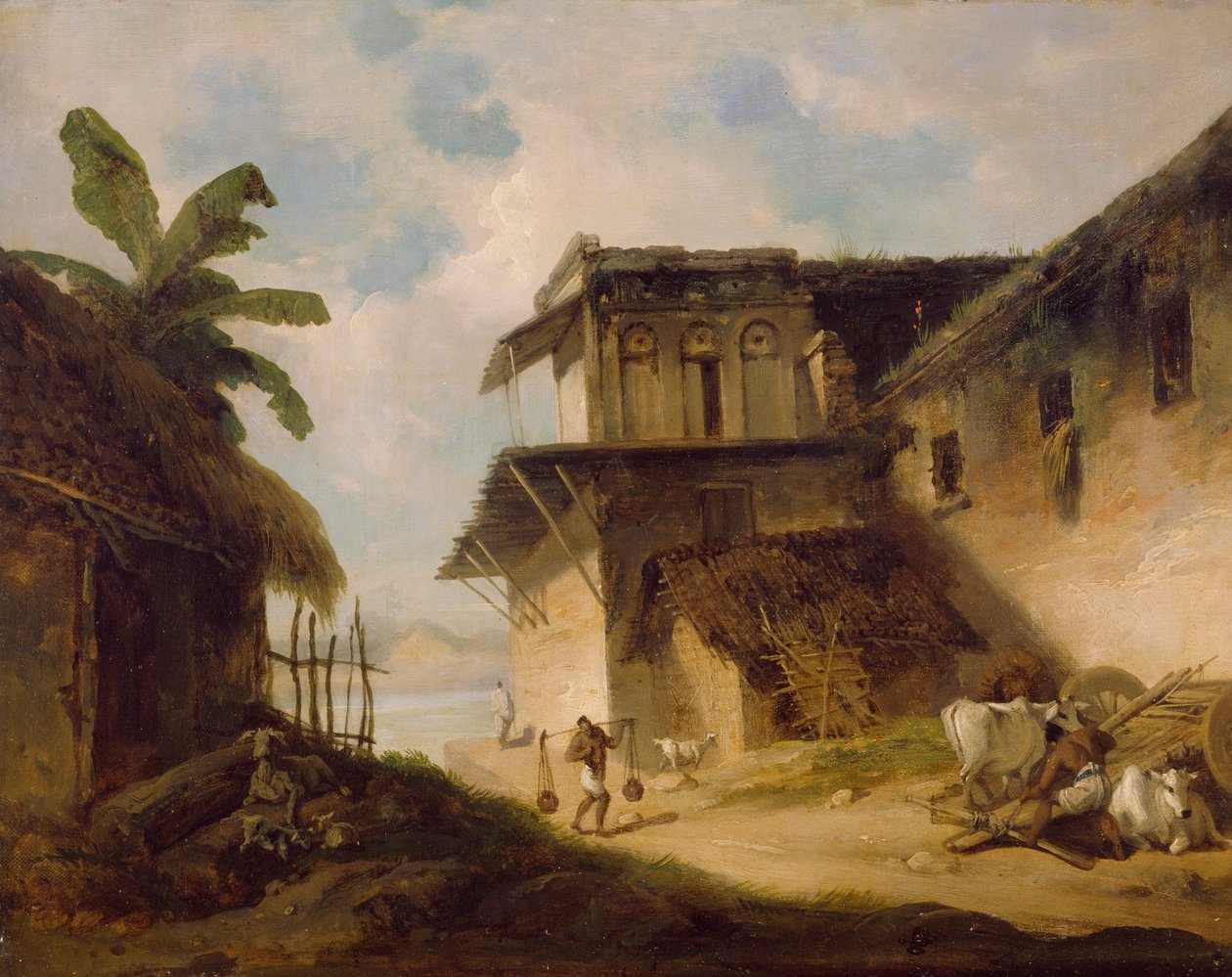 Bengal Köyü Sahnesi, 1819-1821 by George Chinnery