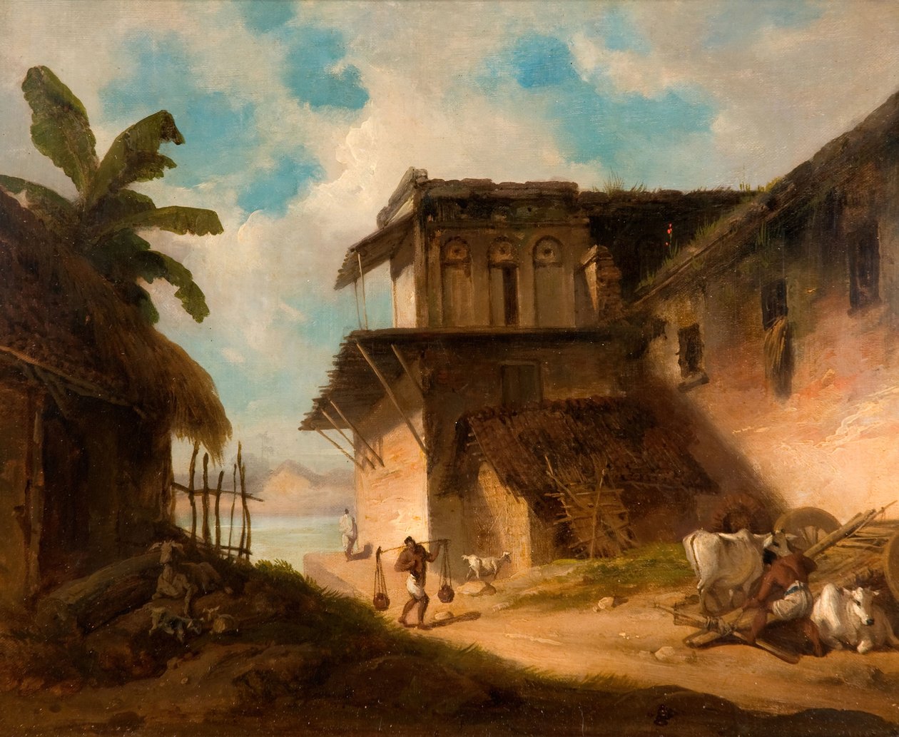 Bengal Köyü Sahnesi, 1821. by George Chinnery