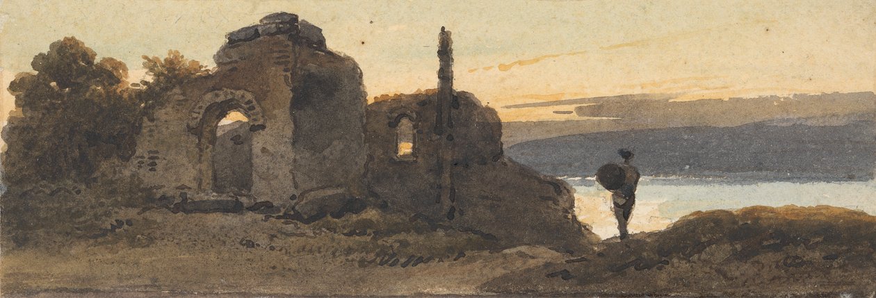 Göl kenarındaki tapınak by George Chinnery