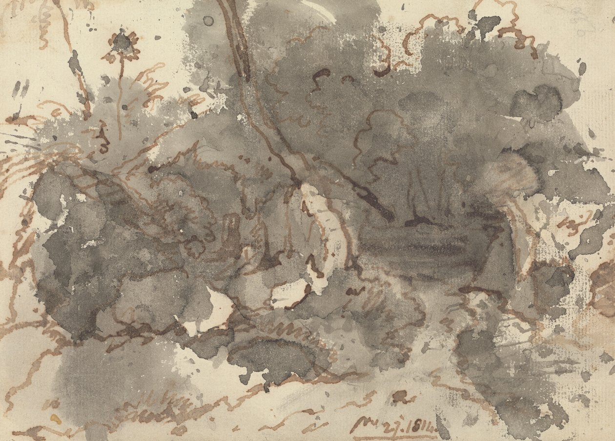 Bir Ormanda Sazdan Bina by George Chinnery