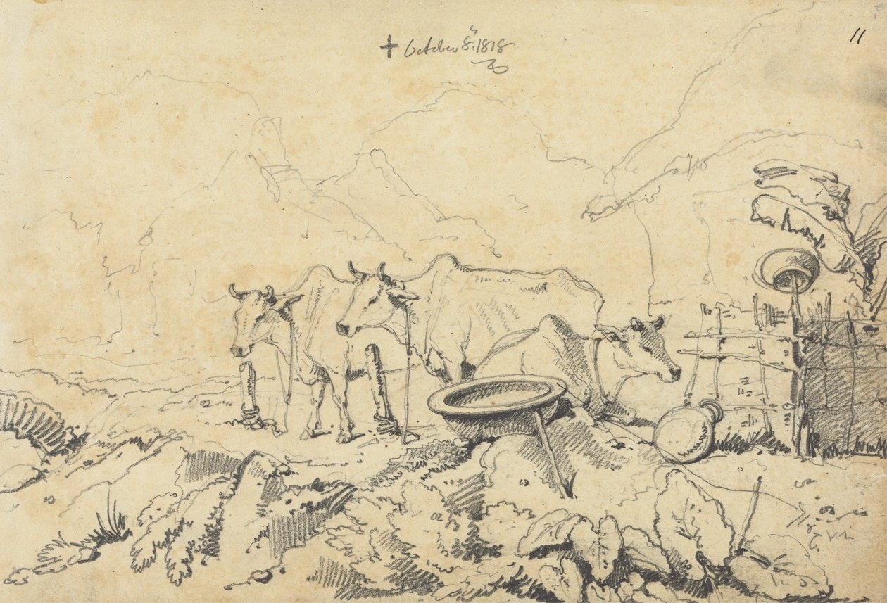 Üç İnek Bağlandı by George Chinnery
