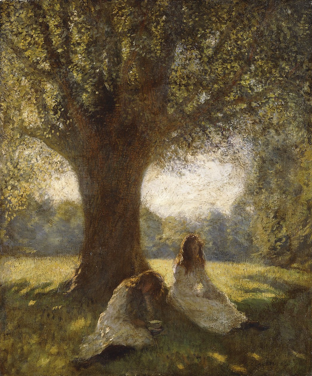 Gölgeli Bir Nokta, 1920 dolayları (tuval üzerine yağlı boya) by George Clausen