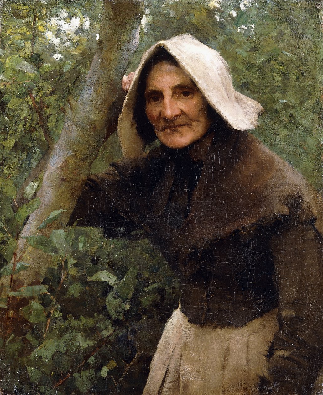 Bir Emekçi Hala; Yaşlı Bir Kadın, Kuzey Lincolnshire by George Clausen