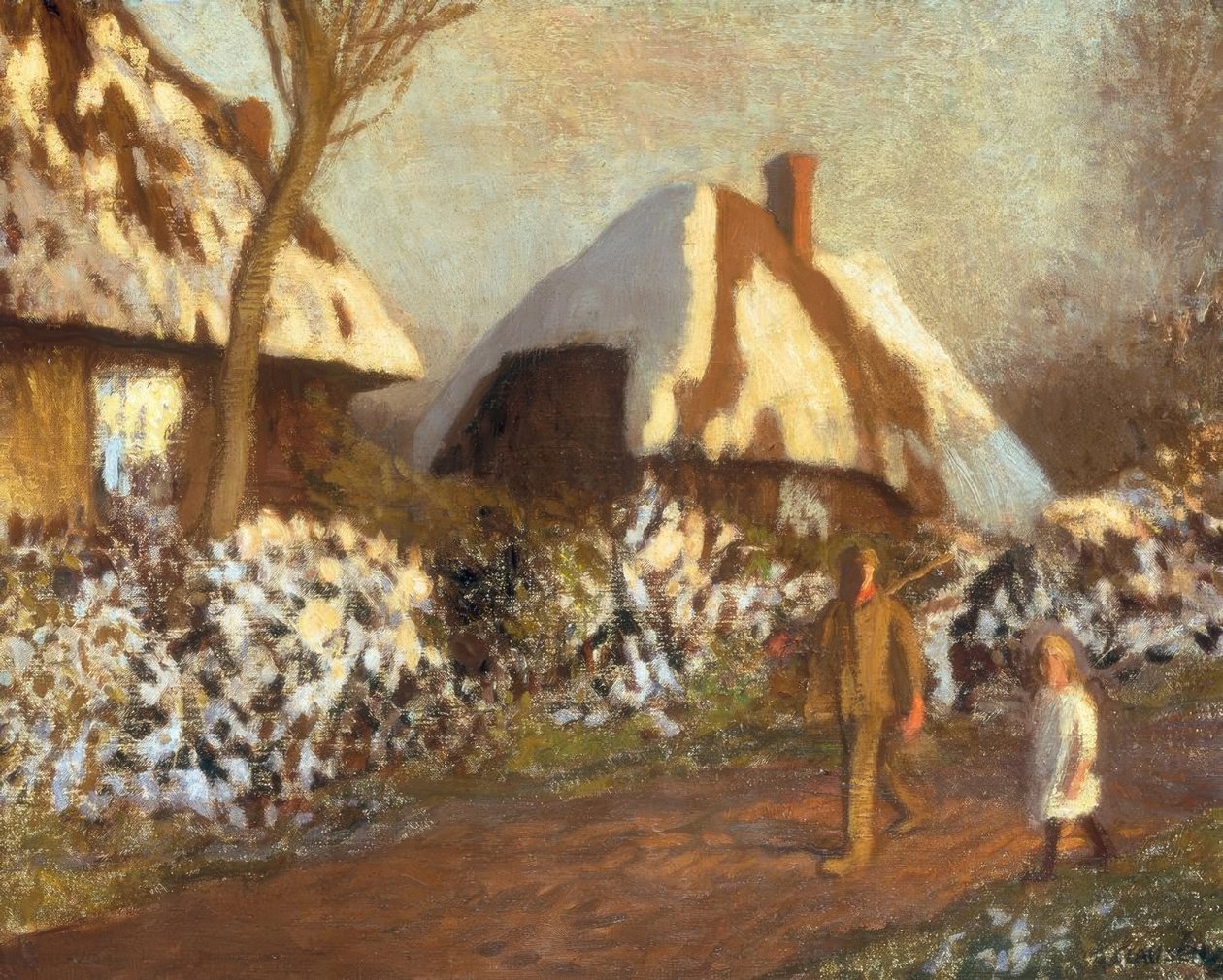 Soğuk Bir Akşamda Kulübeler by George Clausen