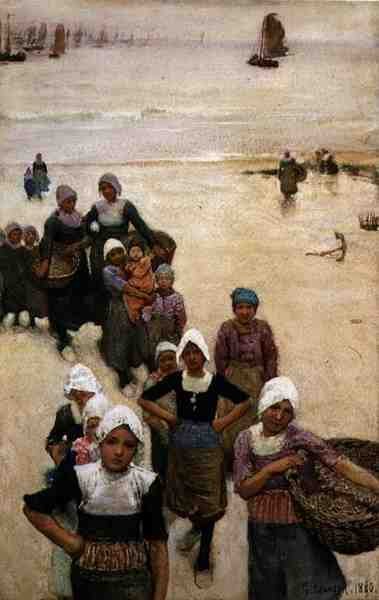 Sahilde Balıkçı Kızlar by George Clausen