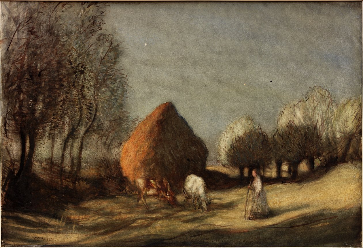 Hayfield, Widdington (gövde rengi) by George Clausen