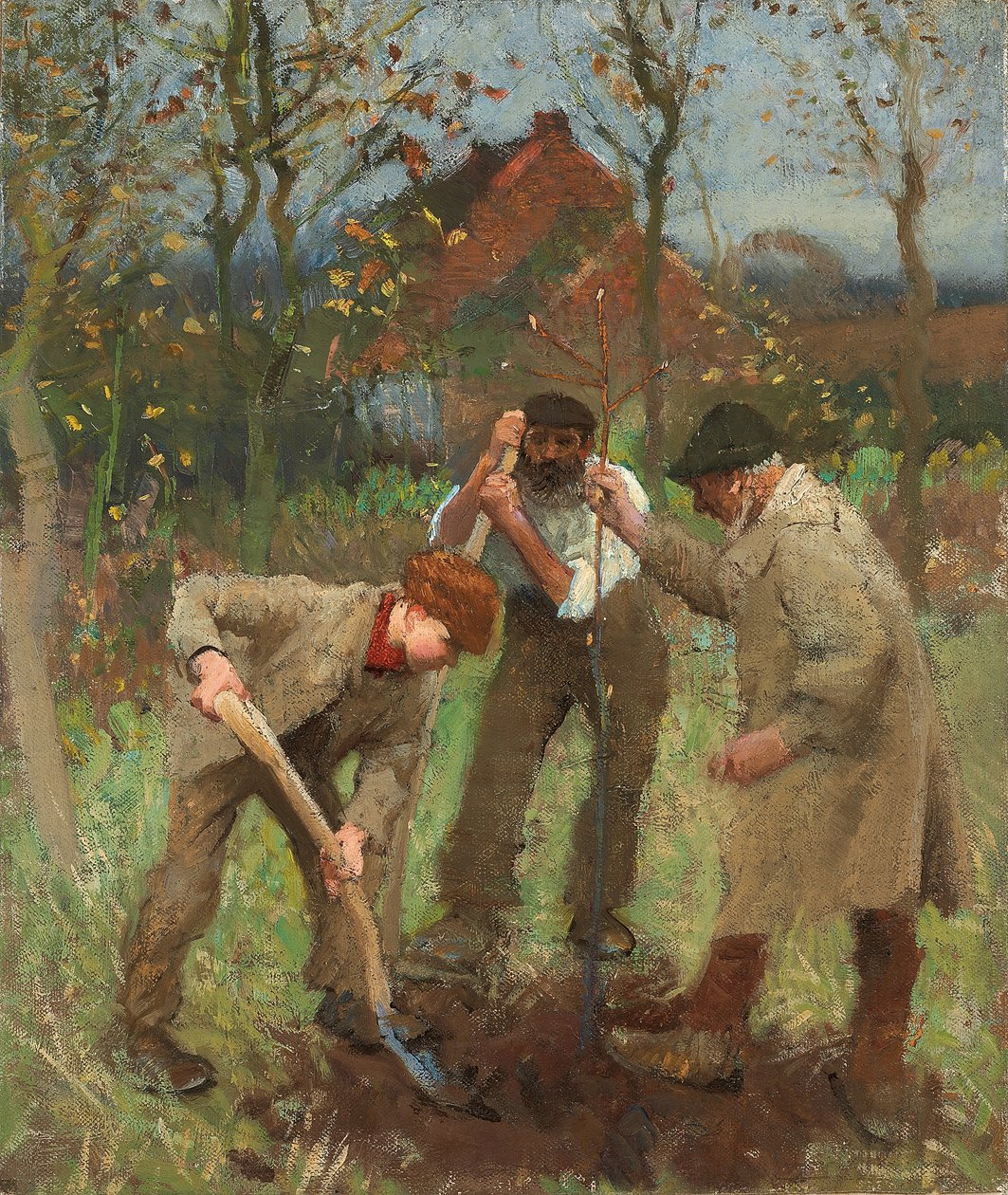 Ağaç Dikmek (tuval üzerine yağlı boya) by George Clausen