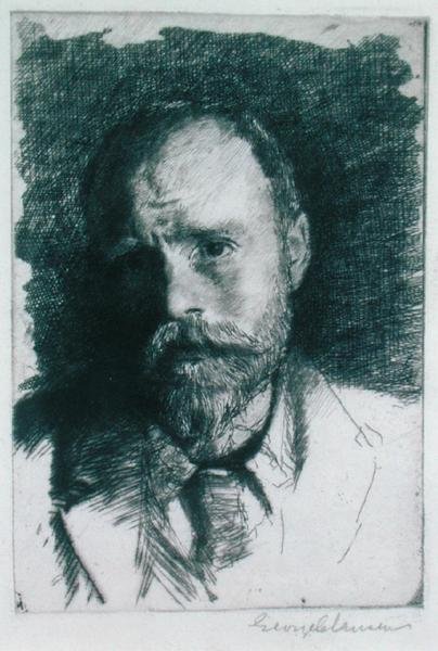 Otoportre, c.1895 (gravür) by George Clausen