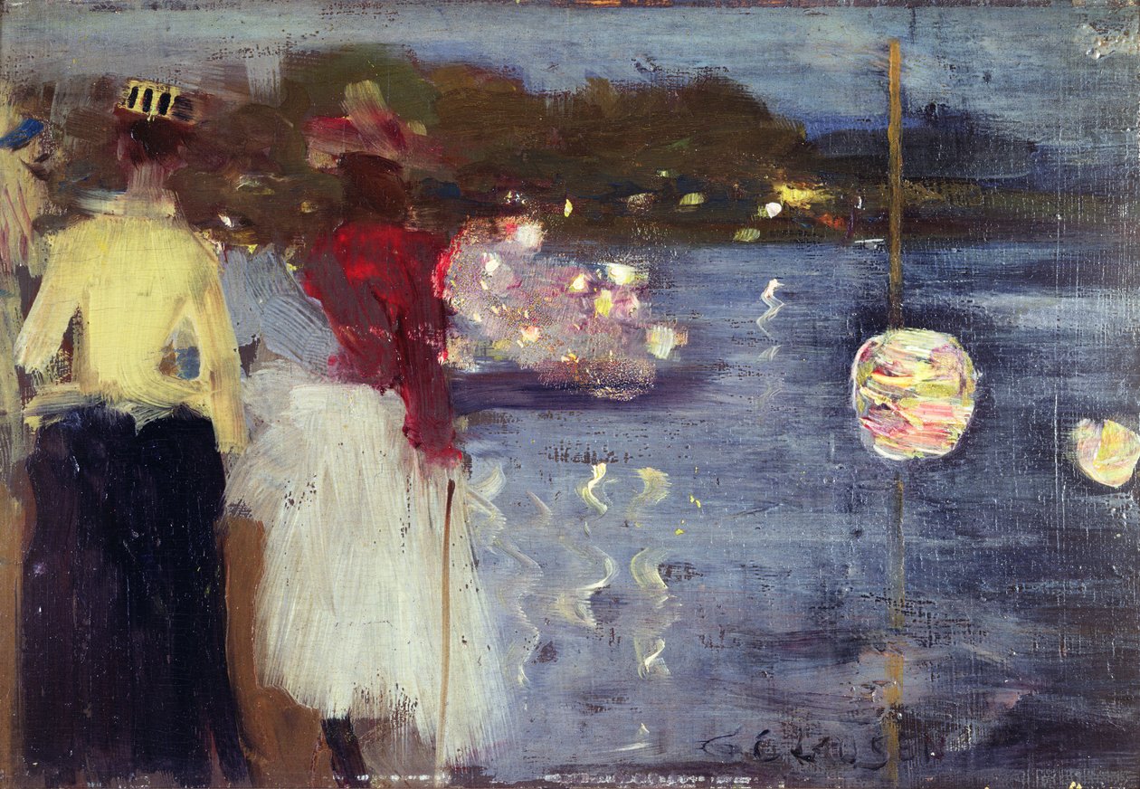 Marlow Regatta Hatırası (panelde yağ) by George Clausen