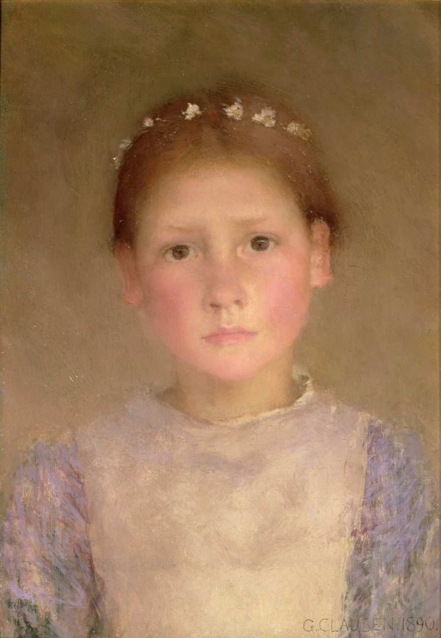 Papatya Çelengi - Düşük Işıkta Bir Çalışma, 1890 by George Clausen