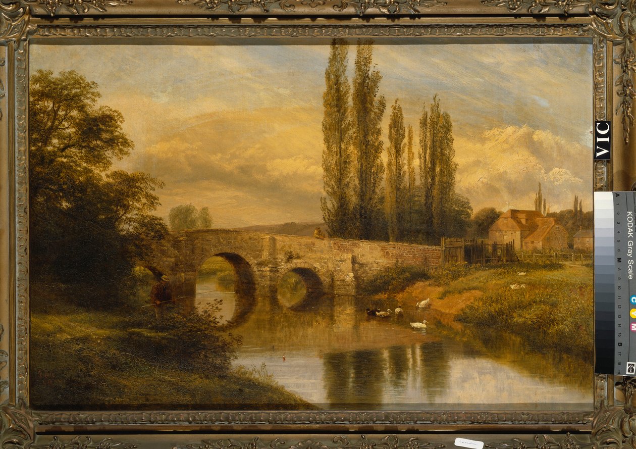 Rother üzerinde Fittleworth Eski Değirmen ve Köprü, Sussex, 1880 by George Cole