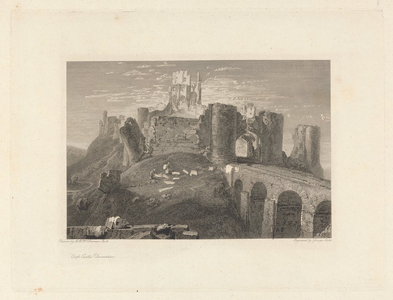 Corfe Kalesi, Dorsetshire by George Cooke