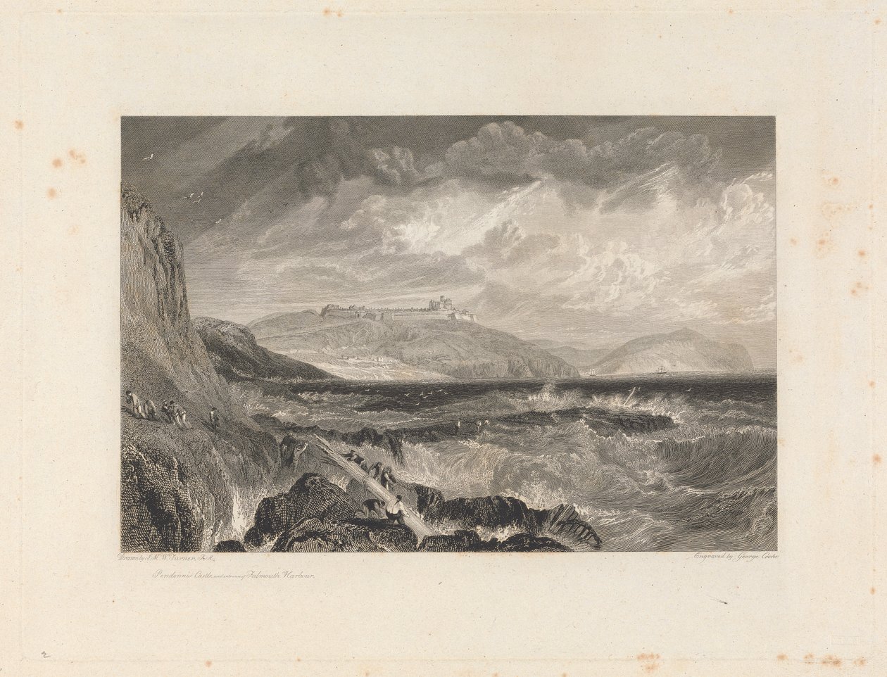 Pendennis Kalesi ve Falmouth Limanı Girişi by George Cooke