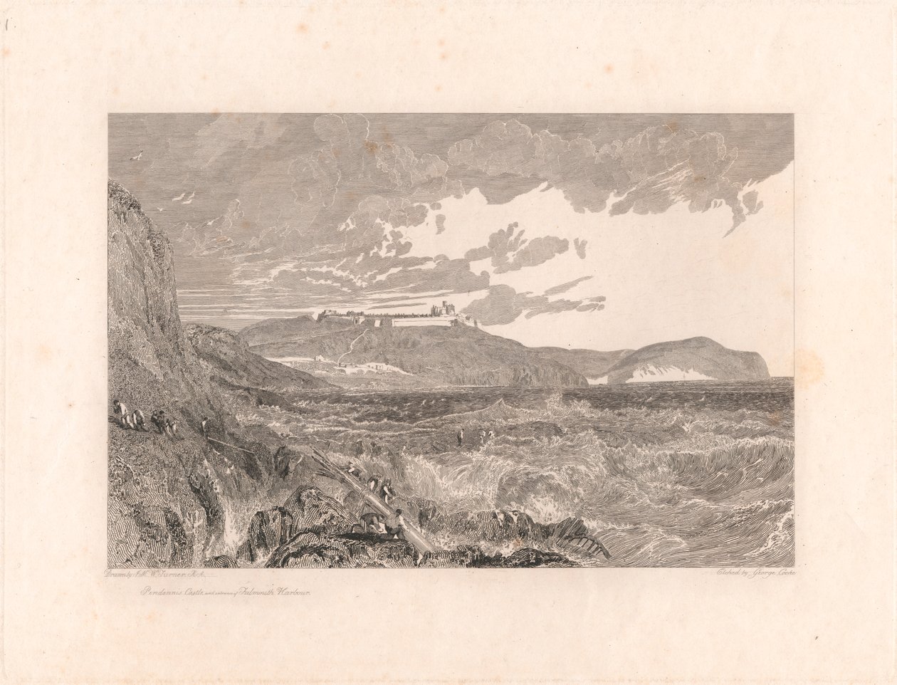 Pendennis Kalesi ve Falmouth Limanı Girişi by George Cooke