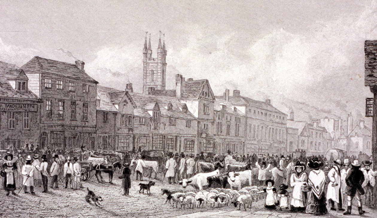 Smithfield Pazarı, Londra, c1830 by George Cooke